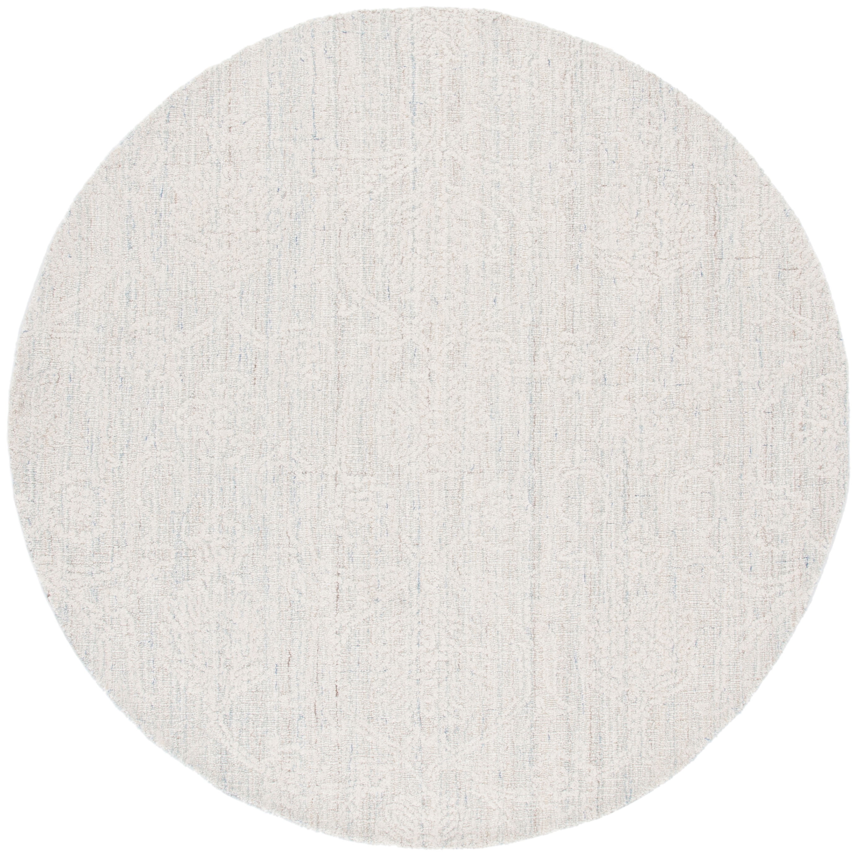 SAFAVIEH Ebony Abram Botanical Area Rug, Teal/Ivory, 6' x 6' Round