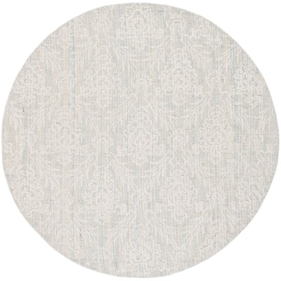 SAFAVIEH Ebony Acacia Diamond Area Rug, Light Blue/Ivory, 6' x 6' Round