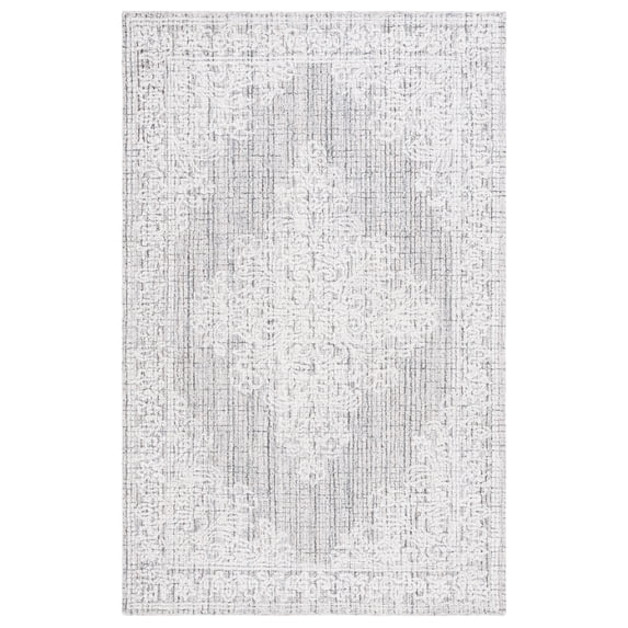 SAFAVIEH Ebony Ace Bordered Area Rug, Brown/Ivory, 4' x 6'