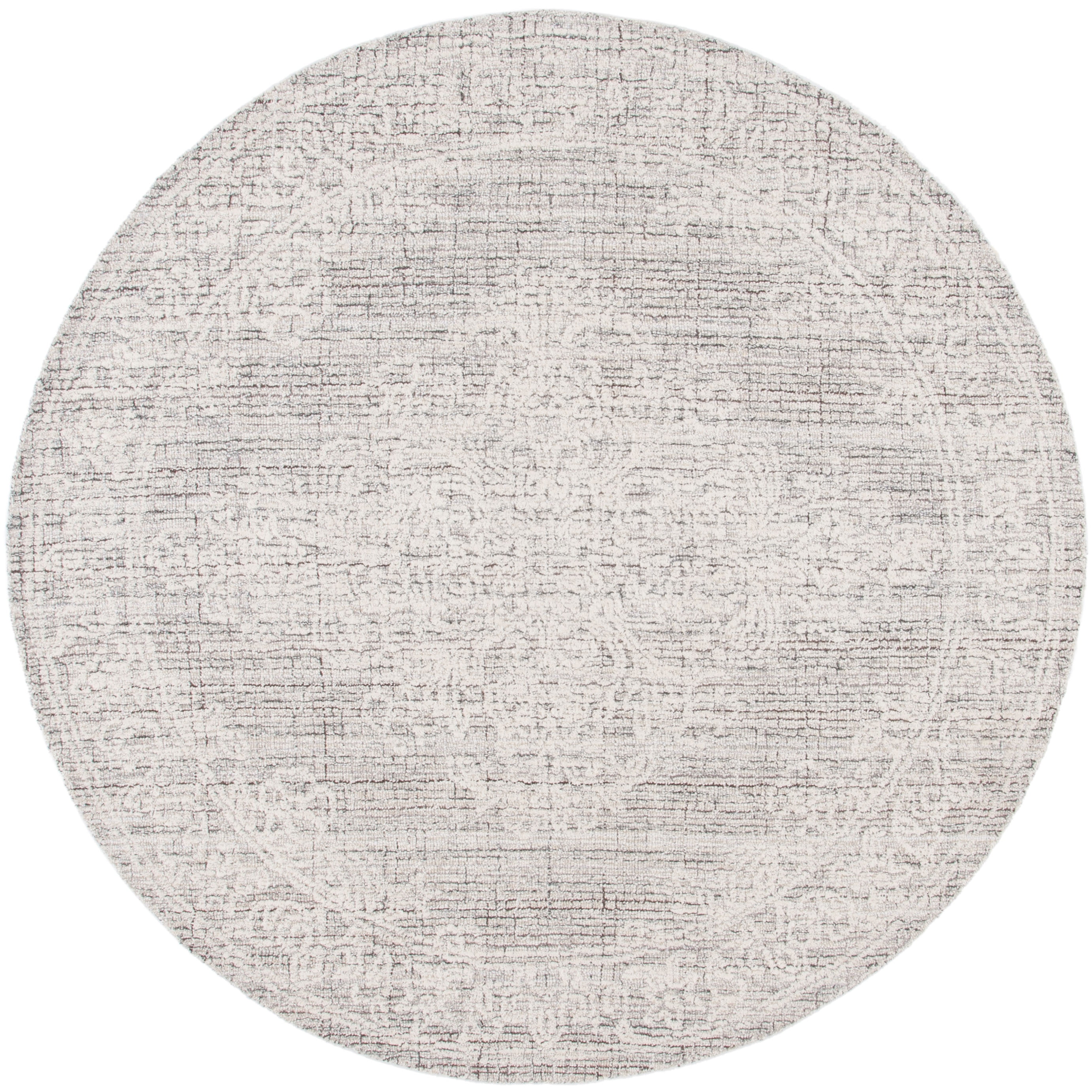 SAFAVIEH Ebony Ace Bordered Area Rug, Brown/Ivory, 6' x 6' Round
