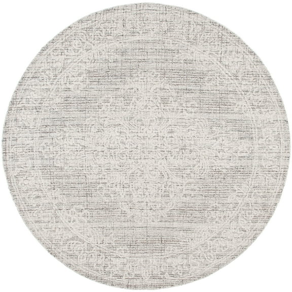 SAFAVIEH Ebony Ace Bordered Area Rug, Brown/Ivory, 6' x 6' Round