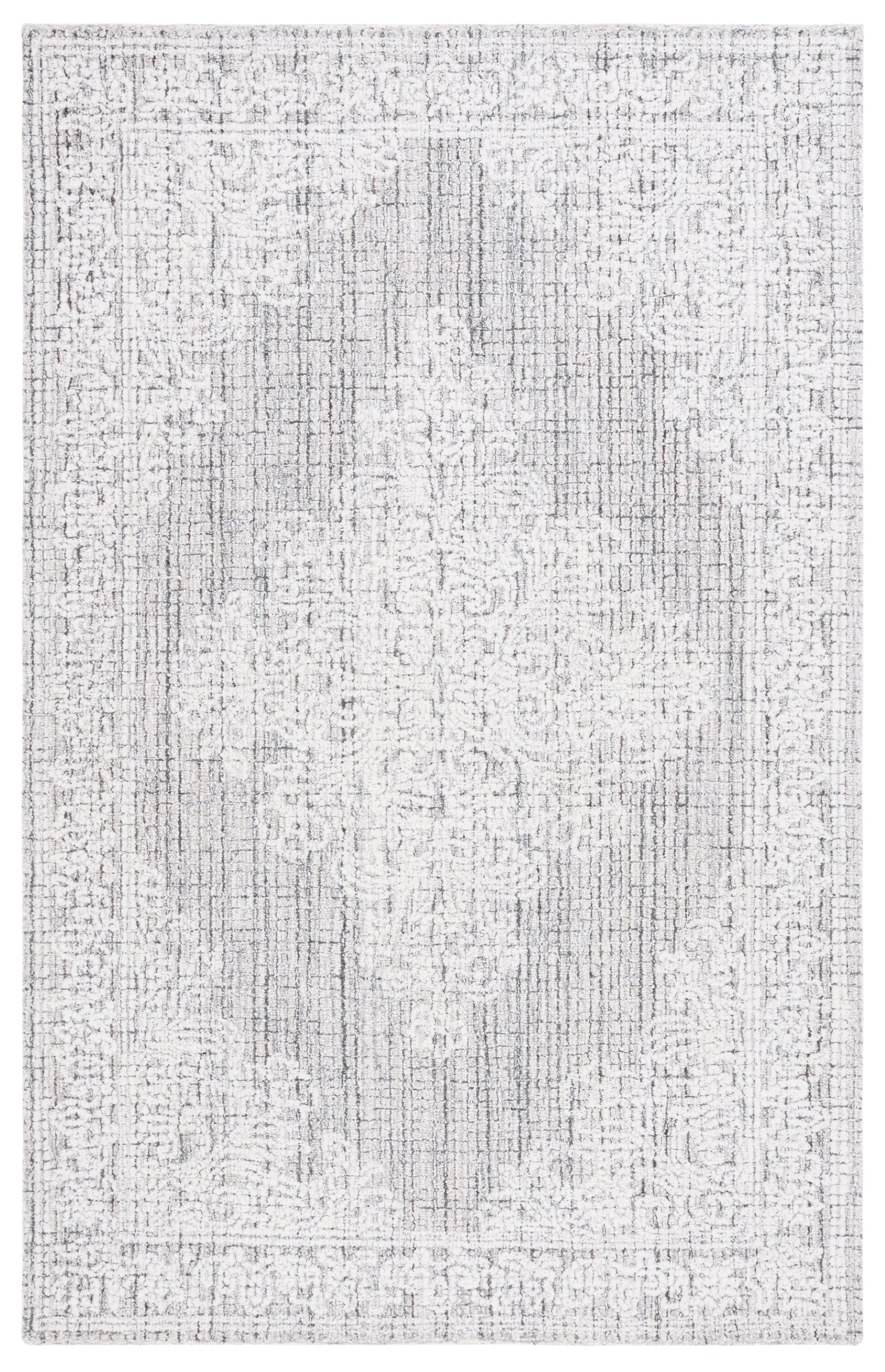 Ebony 6' x 9' Brown and Ivory Wool Tufted Area Rug