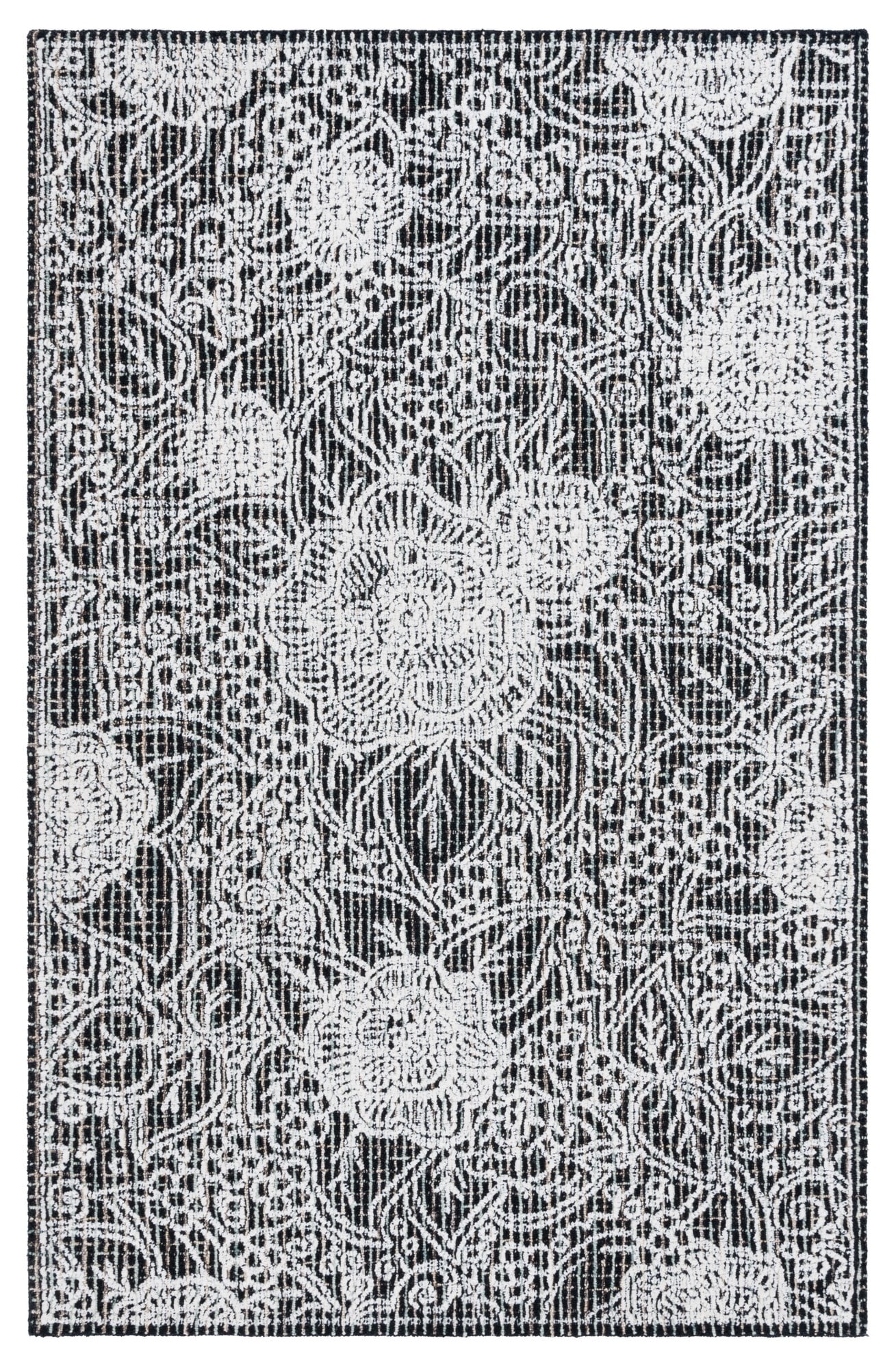 Handmade Black Wool 6' x 9' Tufted Area Rug