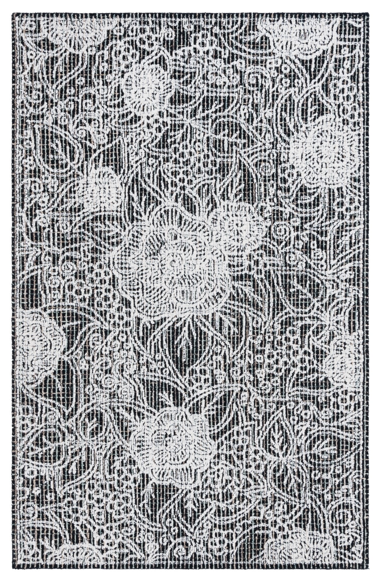 SAFAVIEH Ebony Adair Floral Area Rug, Black/Ivory, 8' x 10'
