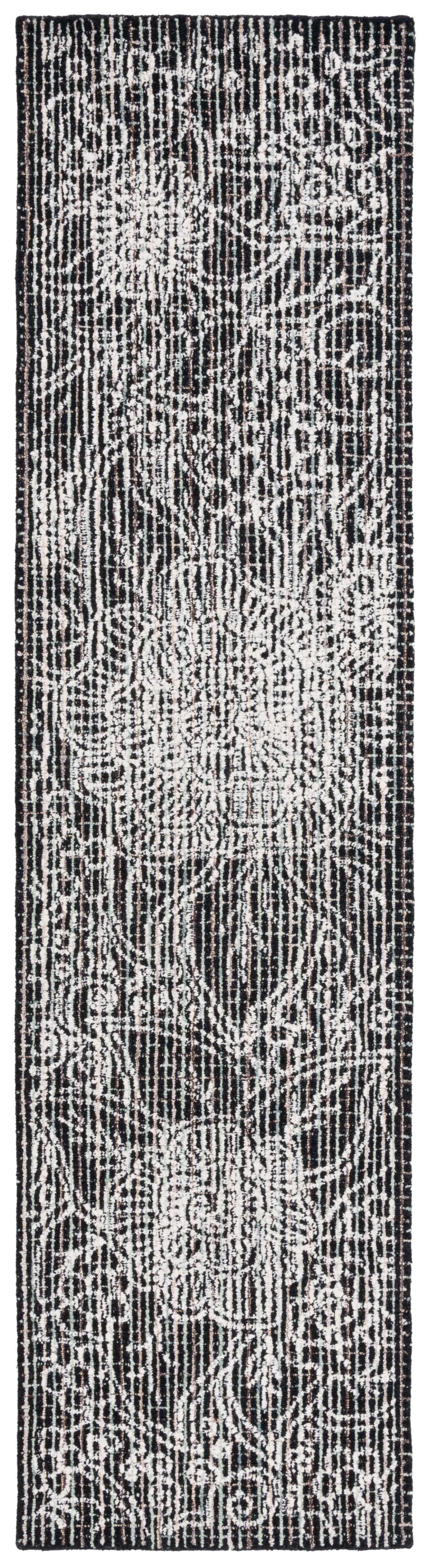 SAFAVIEH Ebony Adair Floral Runner Rug, Black/Ivory, 2'3" x 9'