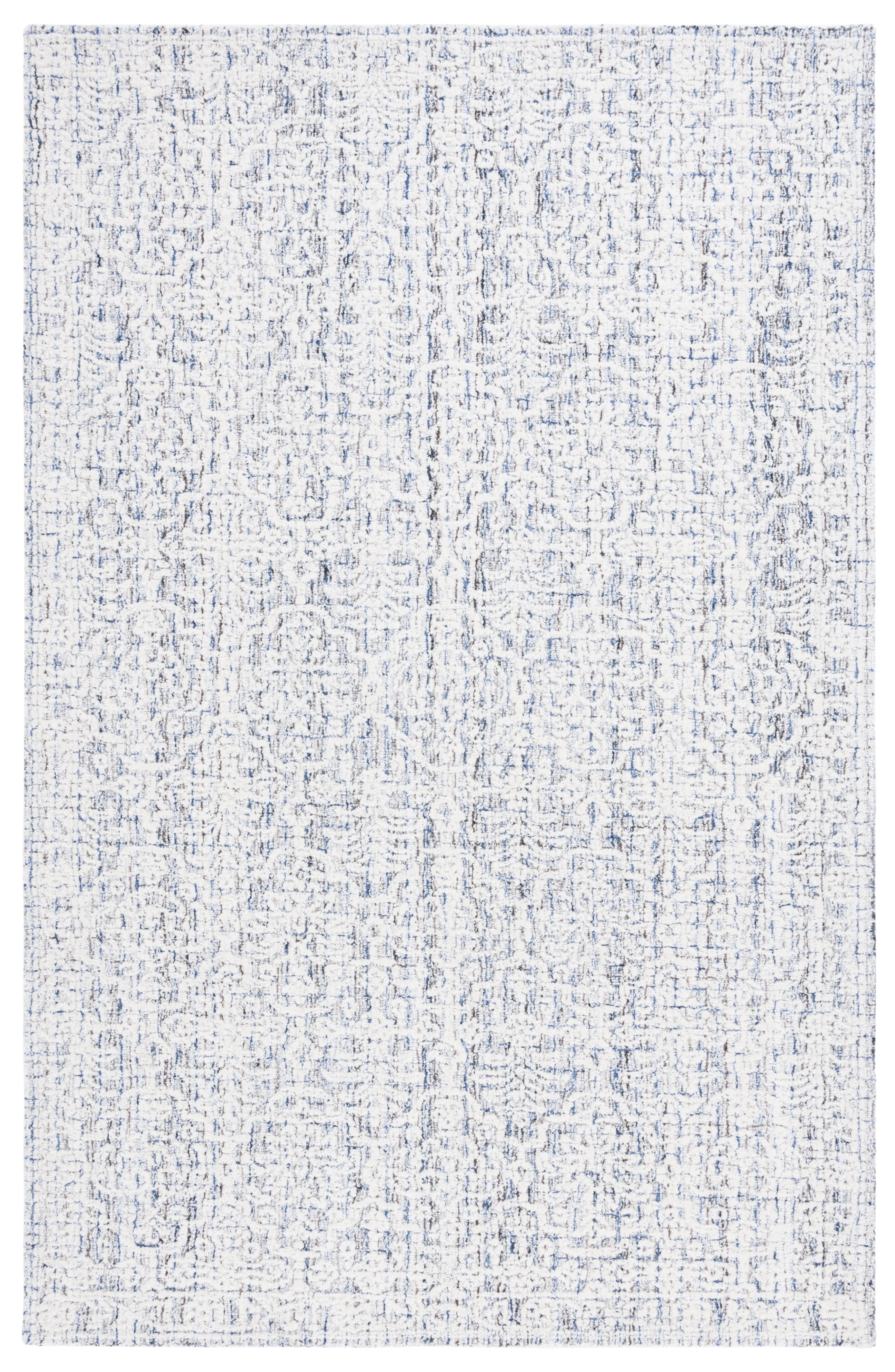 SAFAVIEH Ebony Adalyn Abstract Area Rug, Blue/Ivory, 4' x 6'