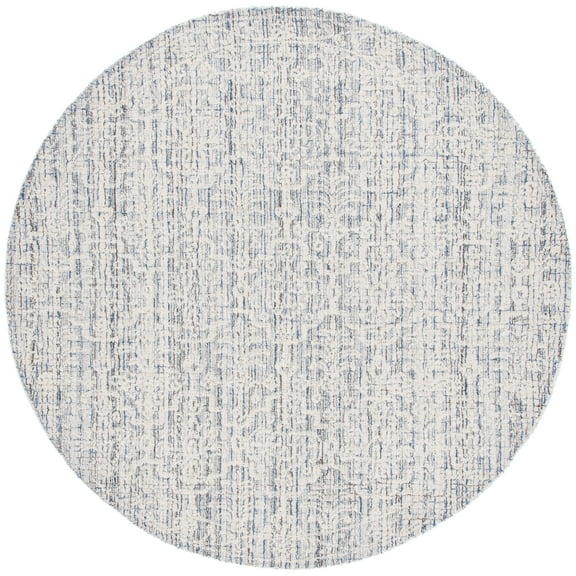 SAFAVIEH Ebony Adalyn Abstract Area Rug, Blue/Ivory, 6' x 6' Round