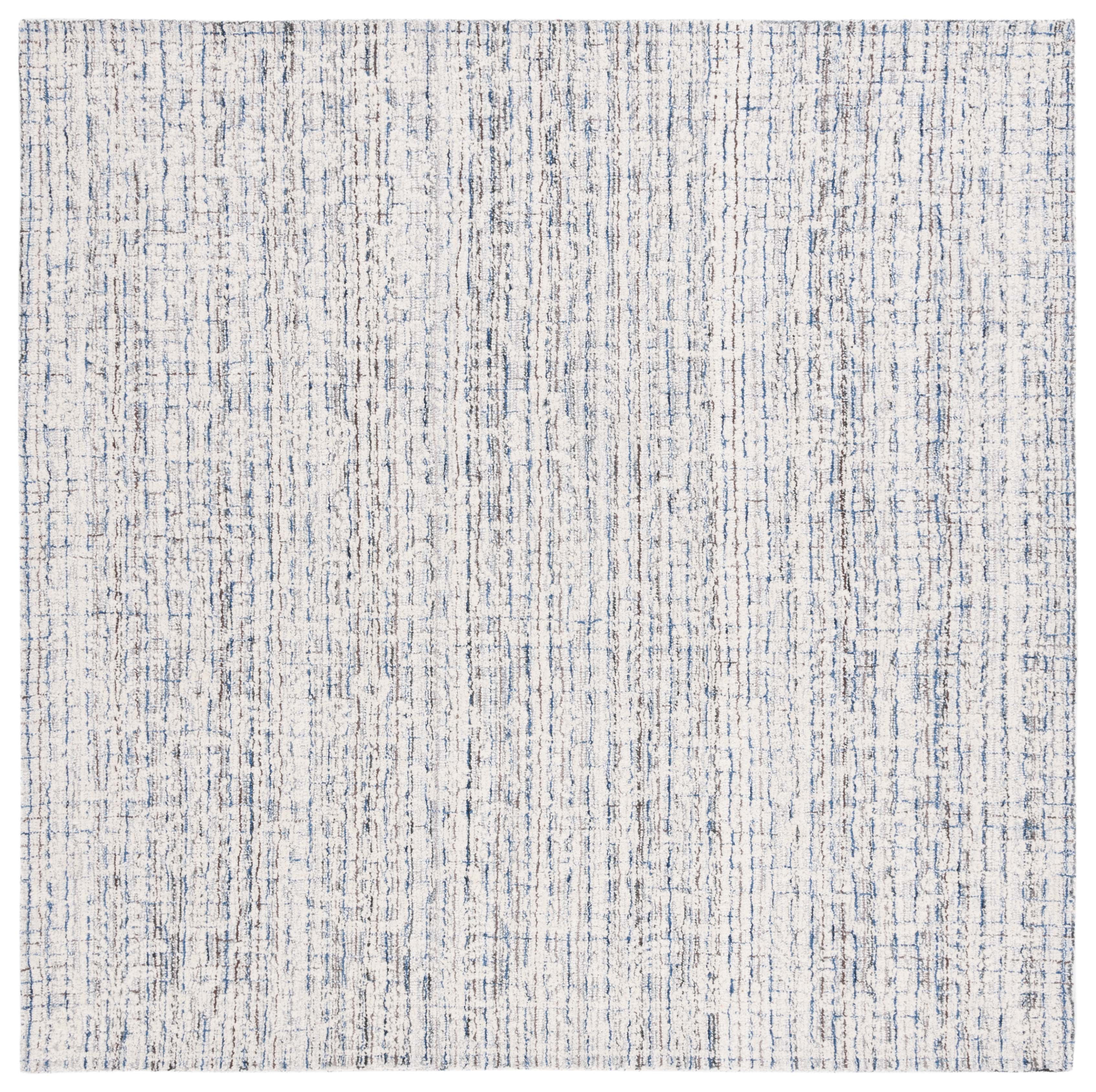 SAFAVIEH Ebony Adalyn Abstract Area Rug, Blue/Ivory, 6' x 6' Square