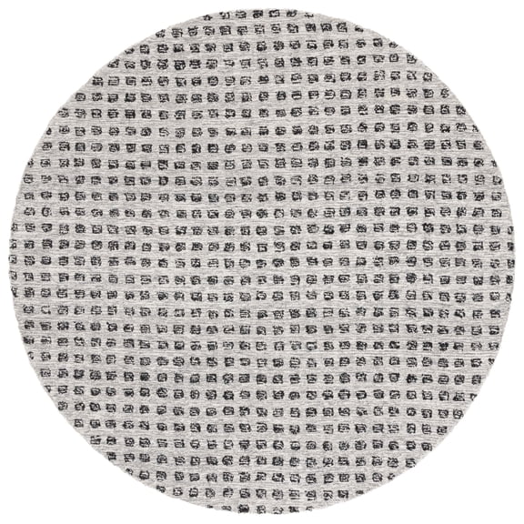 SAFAVIEH Ebony Adams Dot-Print Area Rug, Silver/Black, 6' x 6' Round