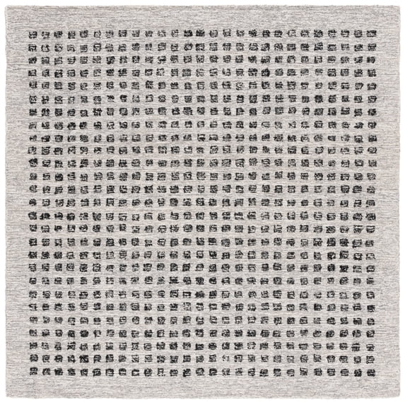 SAFAVIEH Ebony Adams Dot-Print Area Rug, Silver/Black, 6' x 6' Square