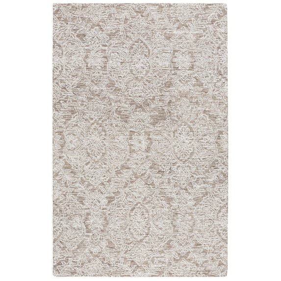 SAFAVIEH Ebony Addie Floral Area Rug, Brown/Ivory, 6' x 9'