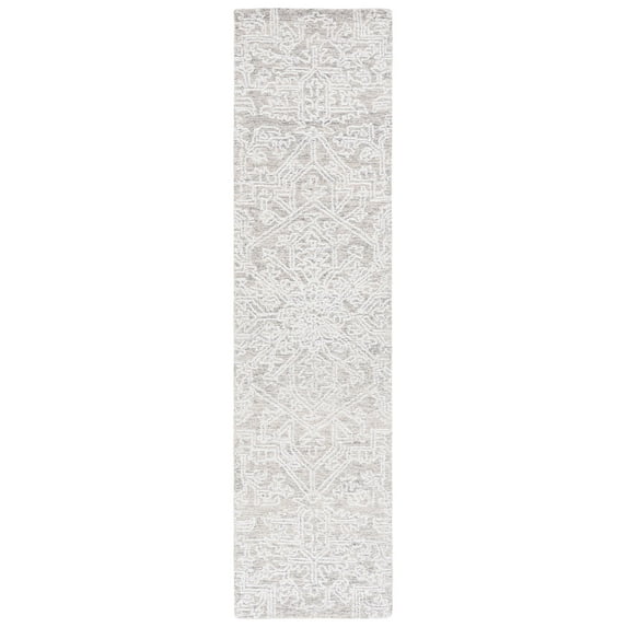 SAFAVIEH Ebony Addison Floral Runner Rug, Ivory/Silver, 2'3" x 9'