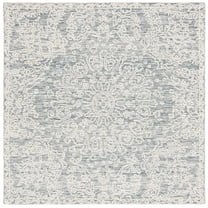 SAFAVIEH Ebony Adelaide Floral Area Rug, Grey/Ivory, 6' x 6' Square