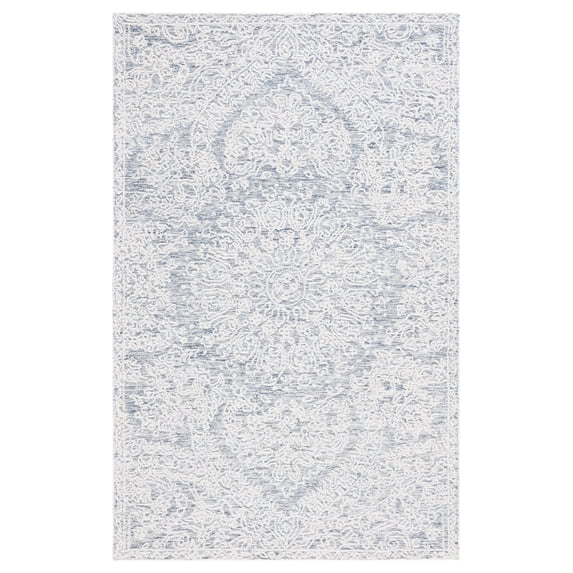 SAFAVIEH Ebony Adelaide Floral Area Rug, Grey/Ivory, 6' x 9'