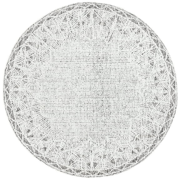 SAFAVIEH Ebony Aditya Traditional Area Rug, Ivory/Black, 6' x 6' Round