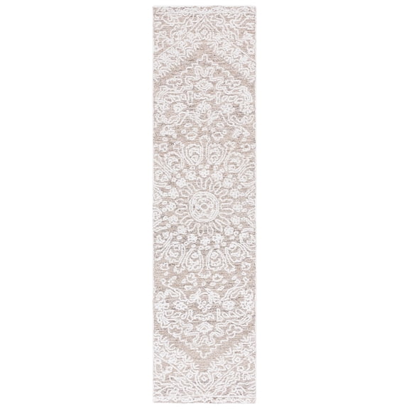 SAFAVIEH Ebony Adolf Floral Runner Rug, Ivory/Brown, 2'3" x 9'