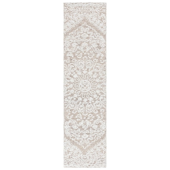 SAFAVIEH Ebony Adolf Floral Runner Rug, Ivory/Brown, 2'3" x 9'