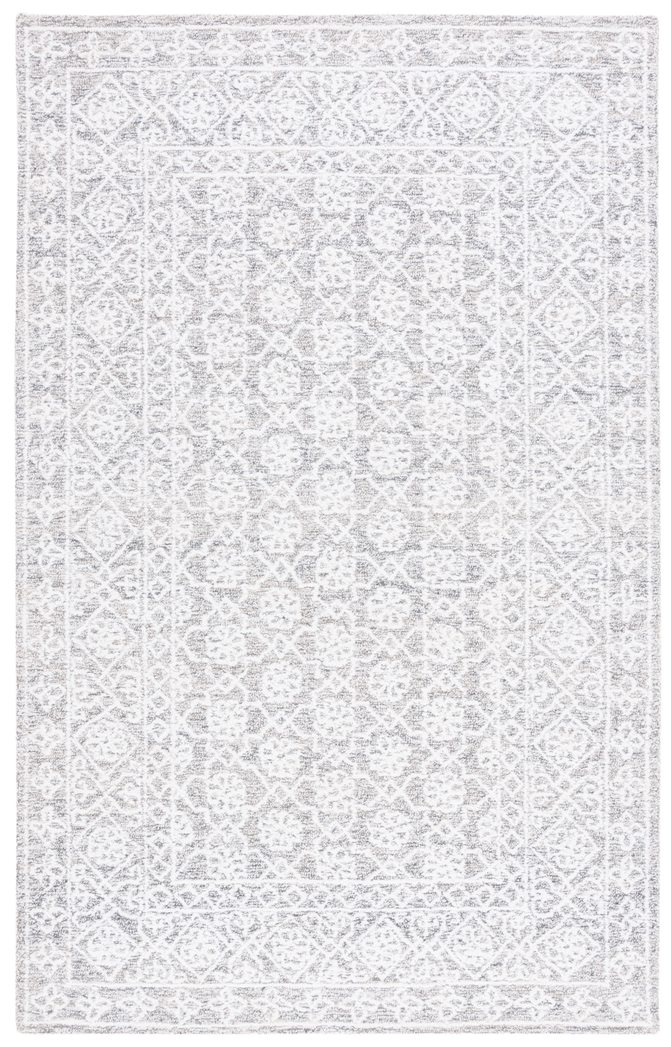 Gray Handmade Tufted Wool and Synthetic 8' x 10' Area Rug