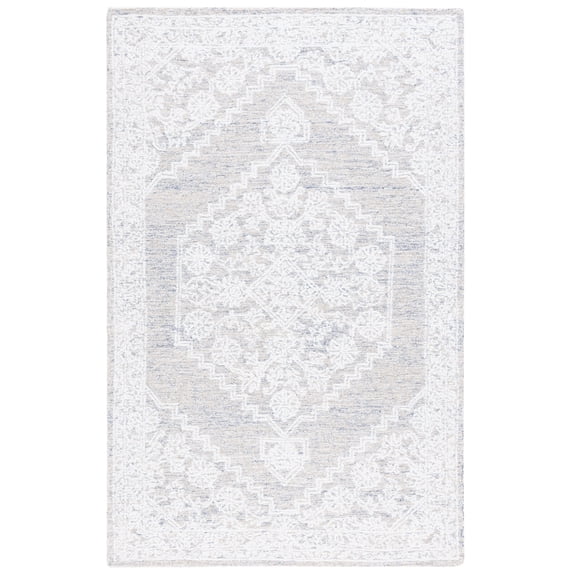 SAFAVIEH Ebony Adria Floral Area Rug, Ivory/Taupe, 4' x 6'