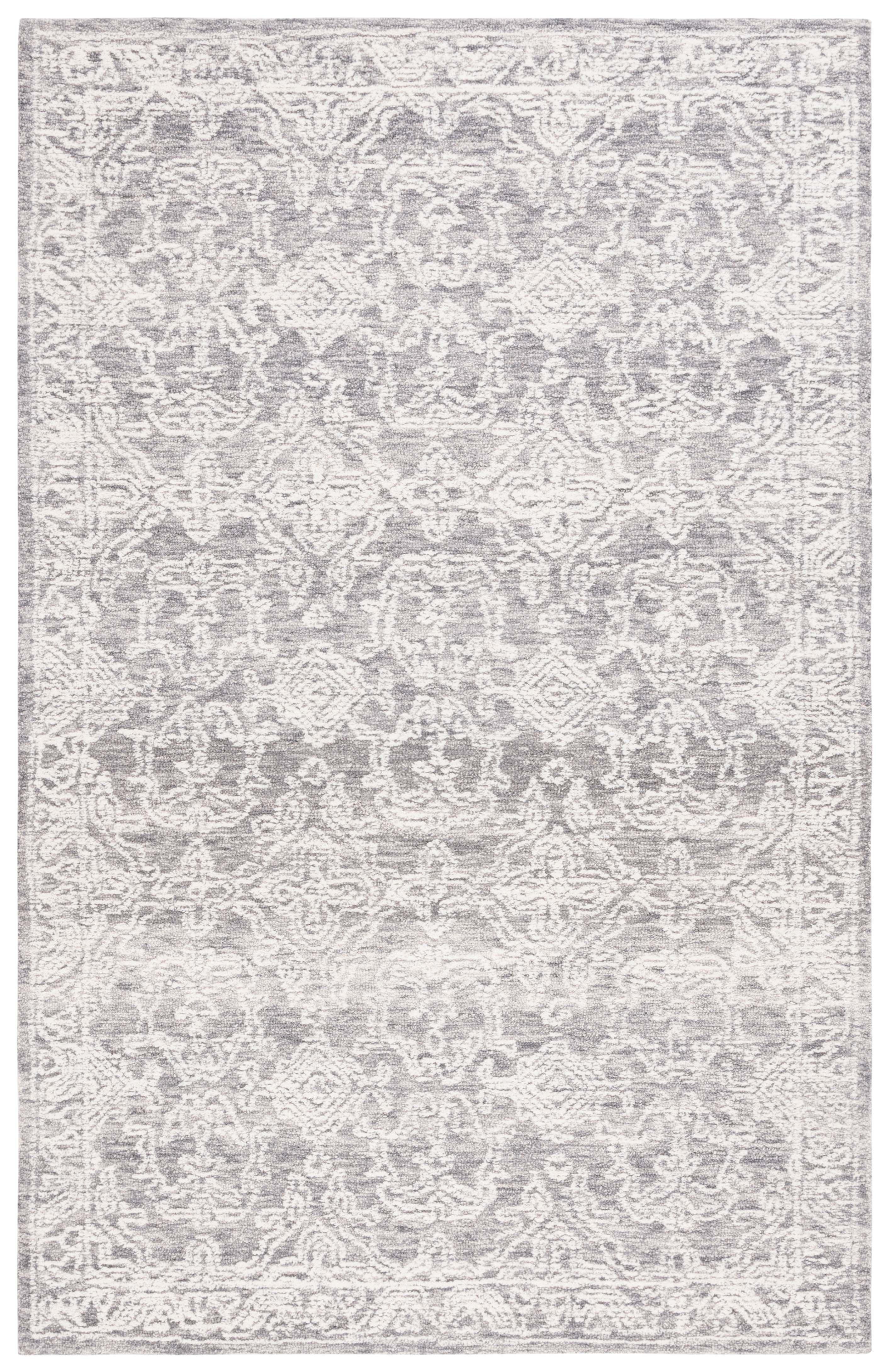Gray Wool Tufted Handmade 4' x 6' Area Rug