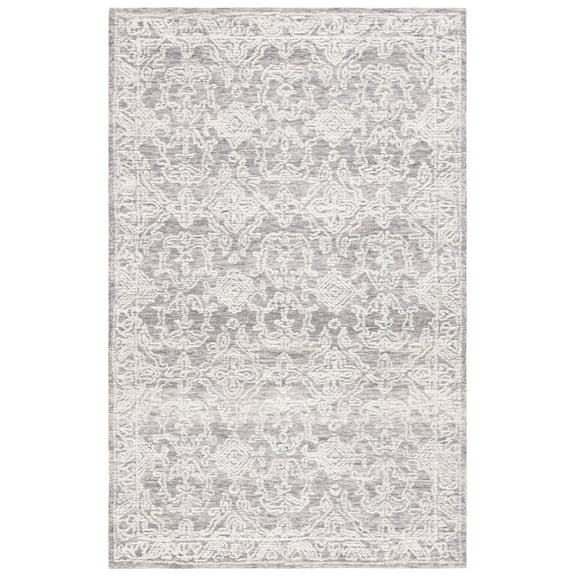 SAFAVIEH Ebony Agatha Traditional Area Rug, Ivory/Grey, 4' x 6'