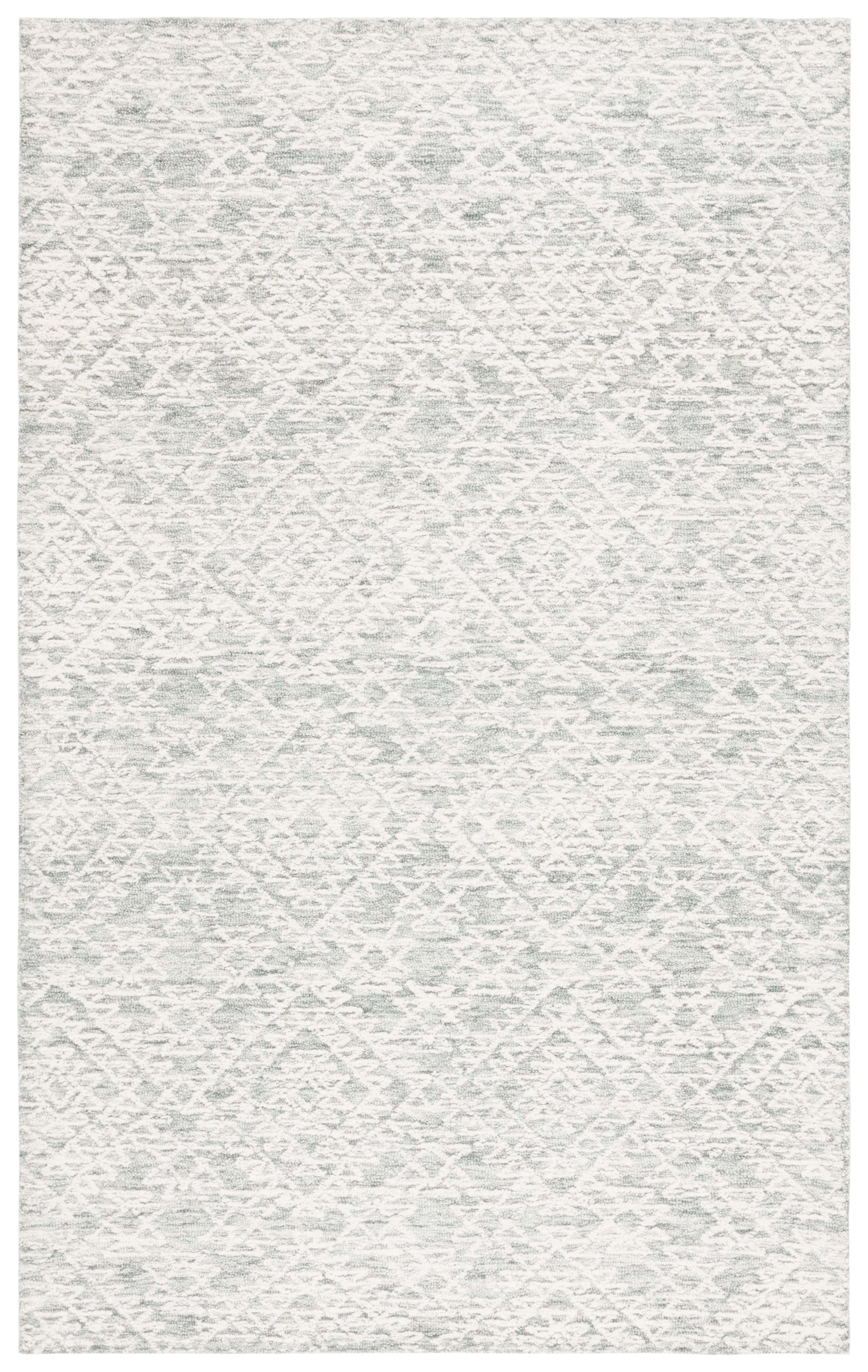 Ivory Hand Tufted Wool Rectangular Area Rug 5' x 8'