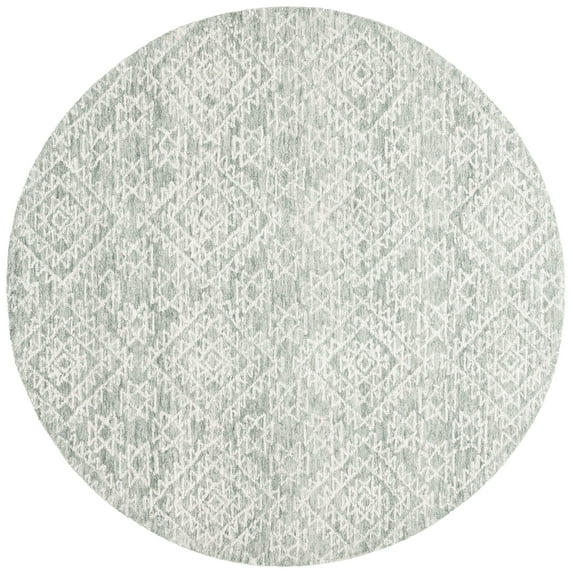 SAFAVIEH Ebony Agnes Geometric Area Rug, Ivory/Grey, 6' x 6' Round