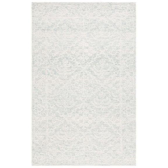 SAFAVIEH Ebony Aidan Geometric Area Rug, Ivory/Light Grey, 4' x 6'