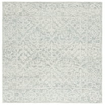 SAFAVIEH Ebony Aidan Geometric Area Rug, Ivory/Light Grey, 6' x 6' Square