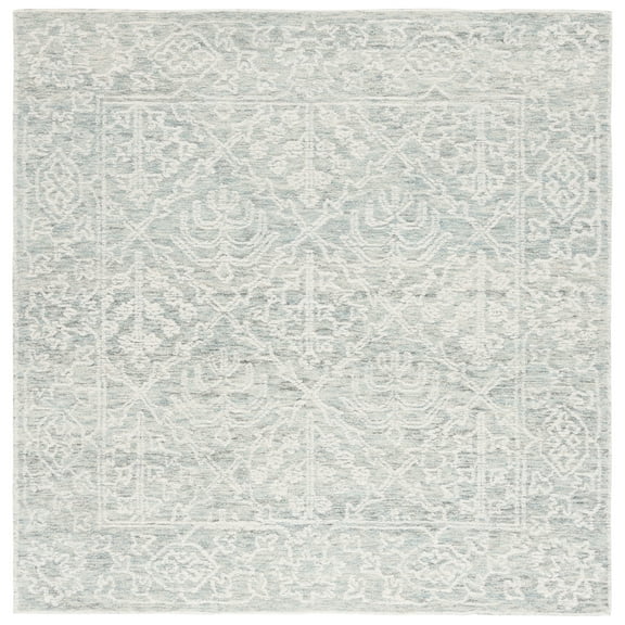 SAFAVIEH Ebony Aidan Geometric Area Rug, Ivory/Light Grey, 6' x 6' Square