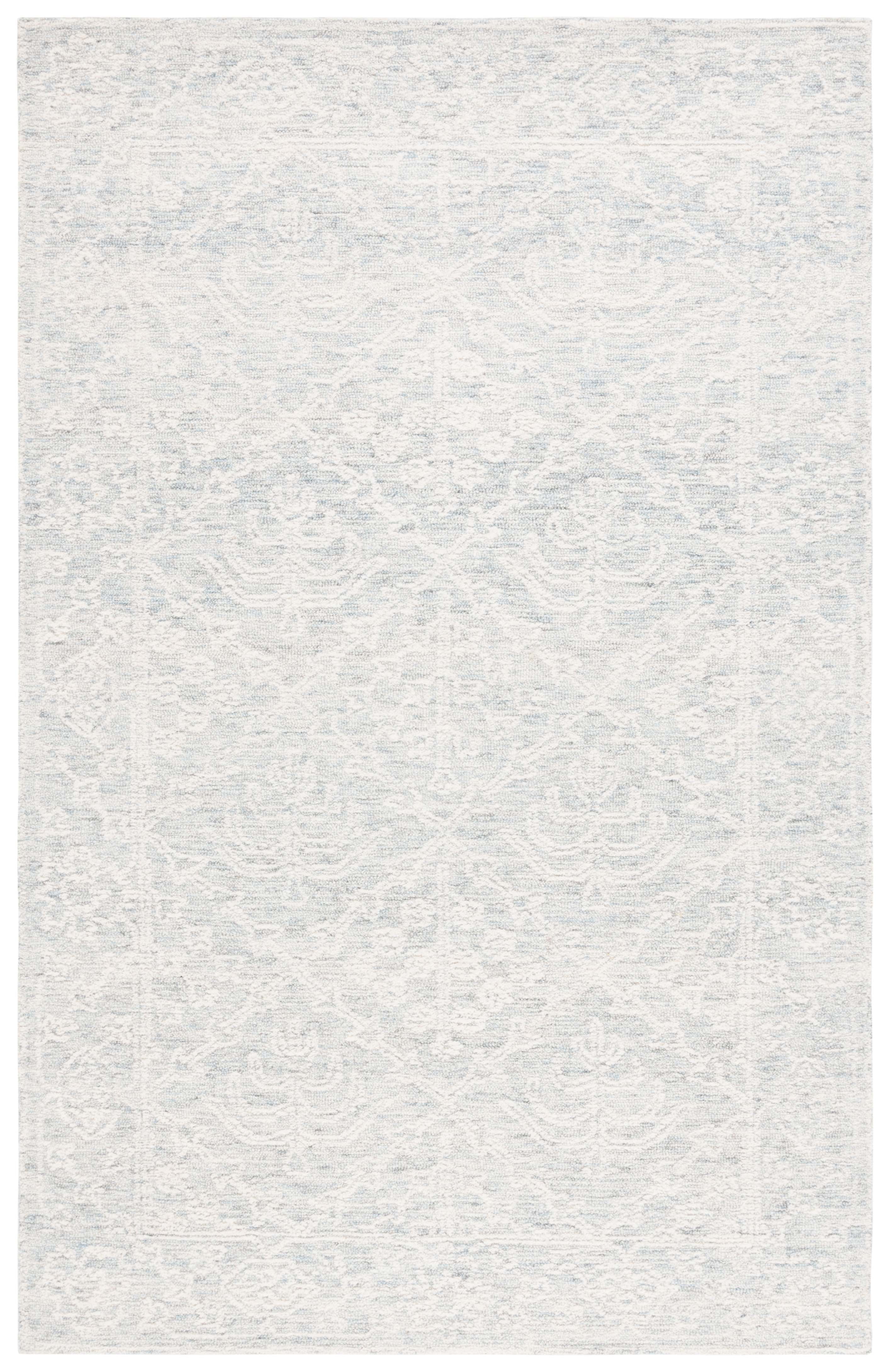 SAFAVIEH Ebony Aidan Geometric Area Rug, Ivory/Light Grey, 8' x 10'