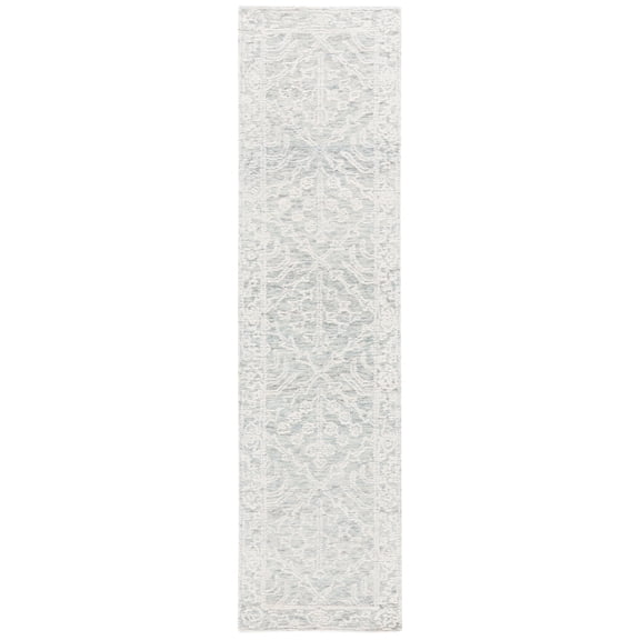 SAFAVIEH Ebony Aidan Geometric Runner Rug, Ivory/Light Grey, 2'3" x 9'