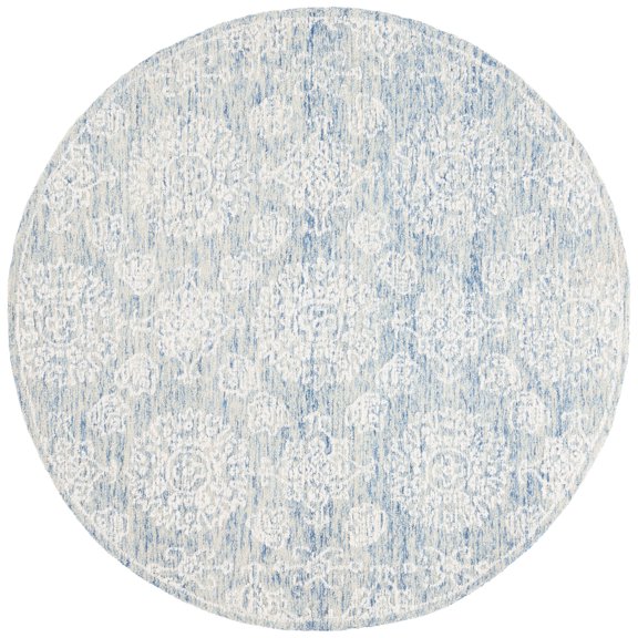 SAFAVIEH Ebony Aideen Floral Area Rug, Ivory/Blue, 6' x 6' Round