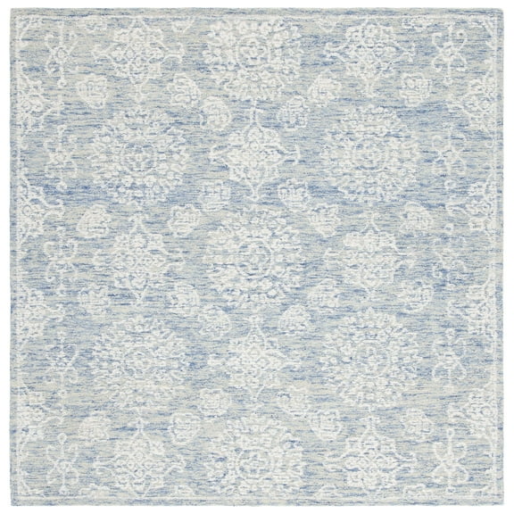 SAFAVIEH Ebony Aideen Floral Area Rug, Ivory/Blue, 6' x 6' Square
