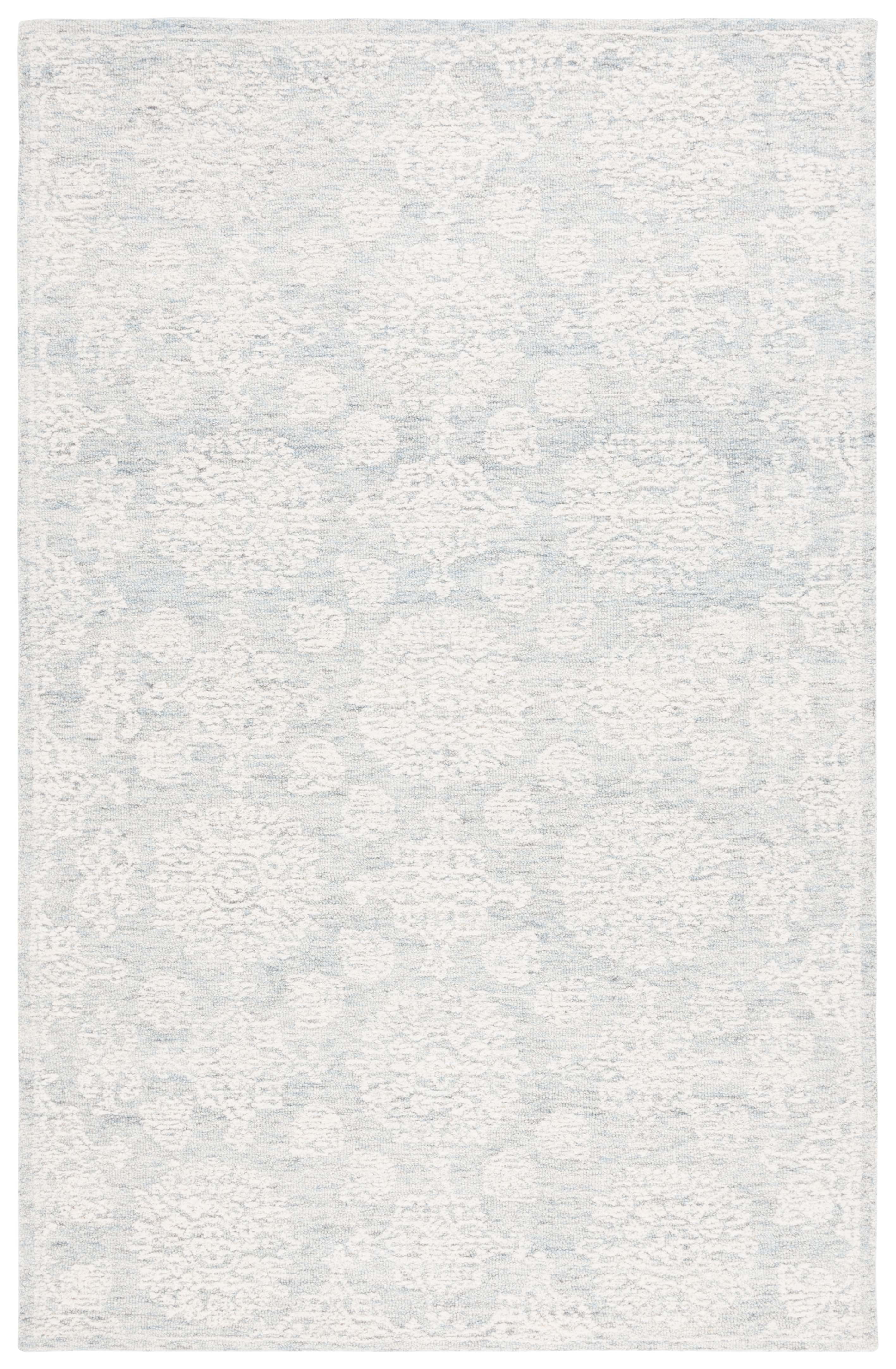 Ivory and Light Grey Hand-Tufted Wool 3' x 5' Area Rug