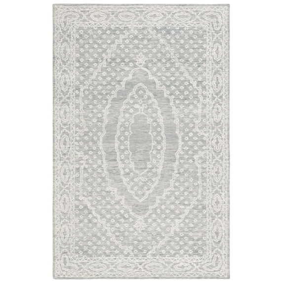SAFAVIEH Ebony Aiden Bordered Area Rug, Ivory/Grey, 5' x 8'