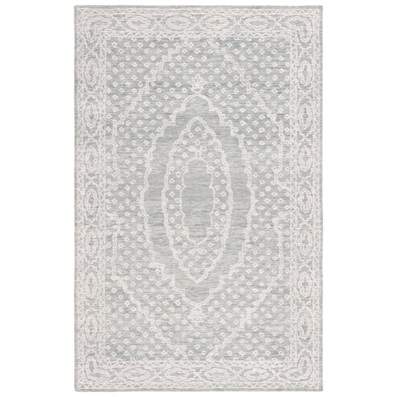SAFAVIEH Ebony Aiden Bordered Area Rug, Ivory/Grey, 8' x 10'