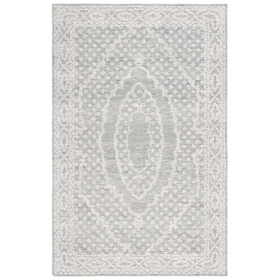 SAFAVIEH Ebony Aiden Bordered Area Rug, Ivory/Grey, 8' x 10'