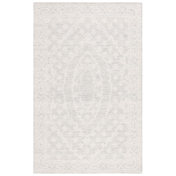 SAFAVIEH Ebony Aifric Traditional Area Rug, Ivory/Light Blue, 6' x 9'