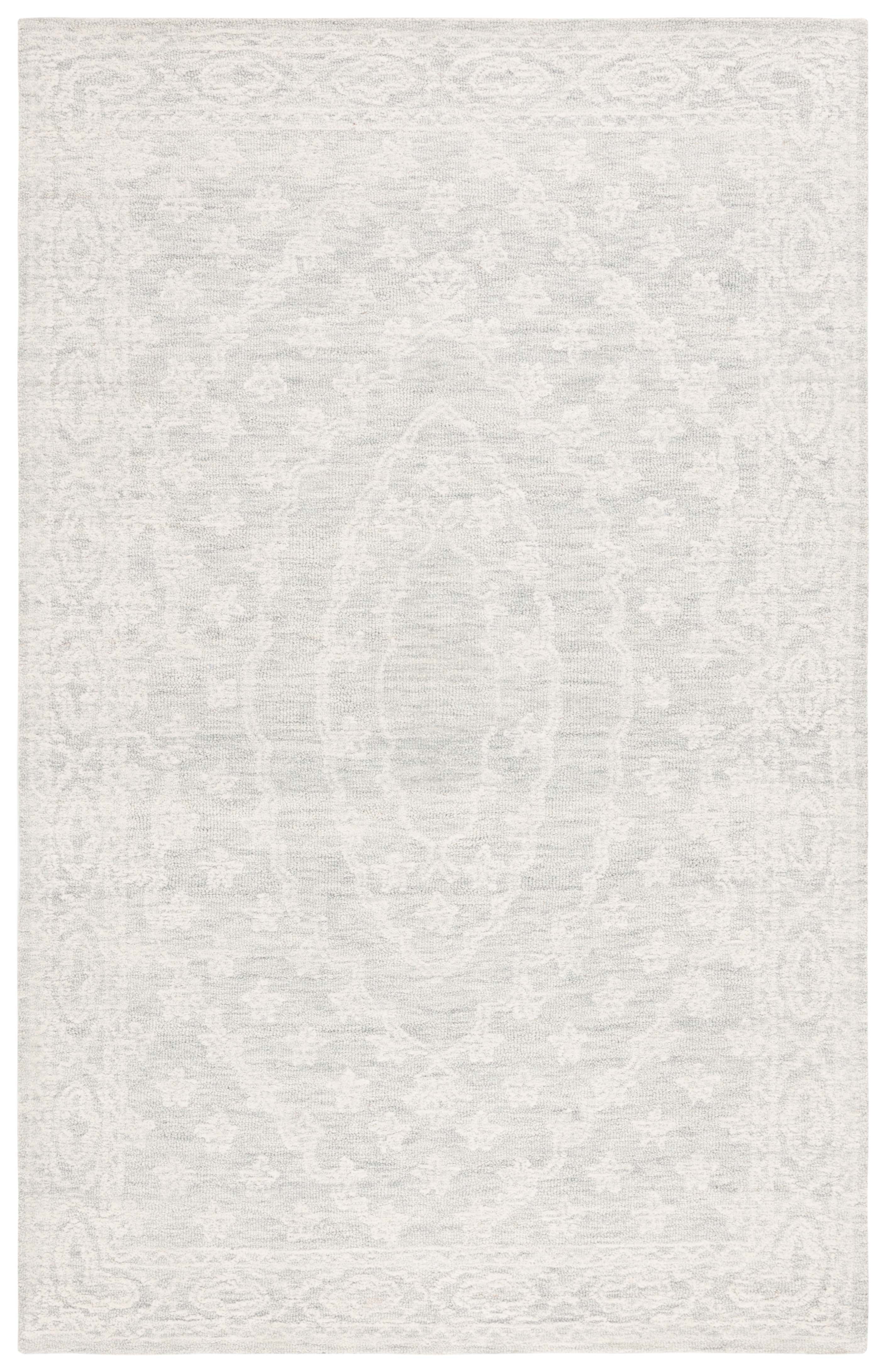 SAFAVIEH Ebony Aifric Traditional Area Rug, Ivory/Light Blue, 8' x 10'