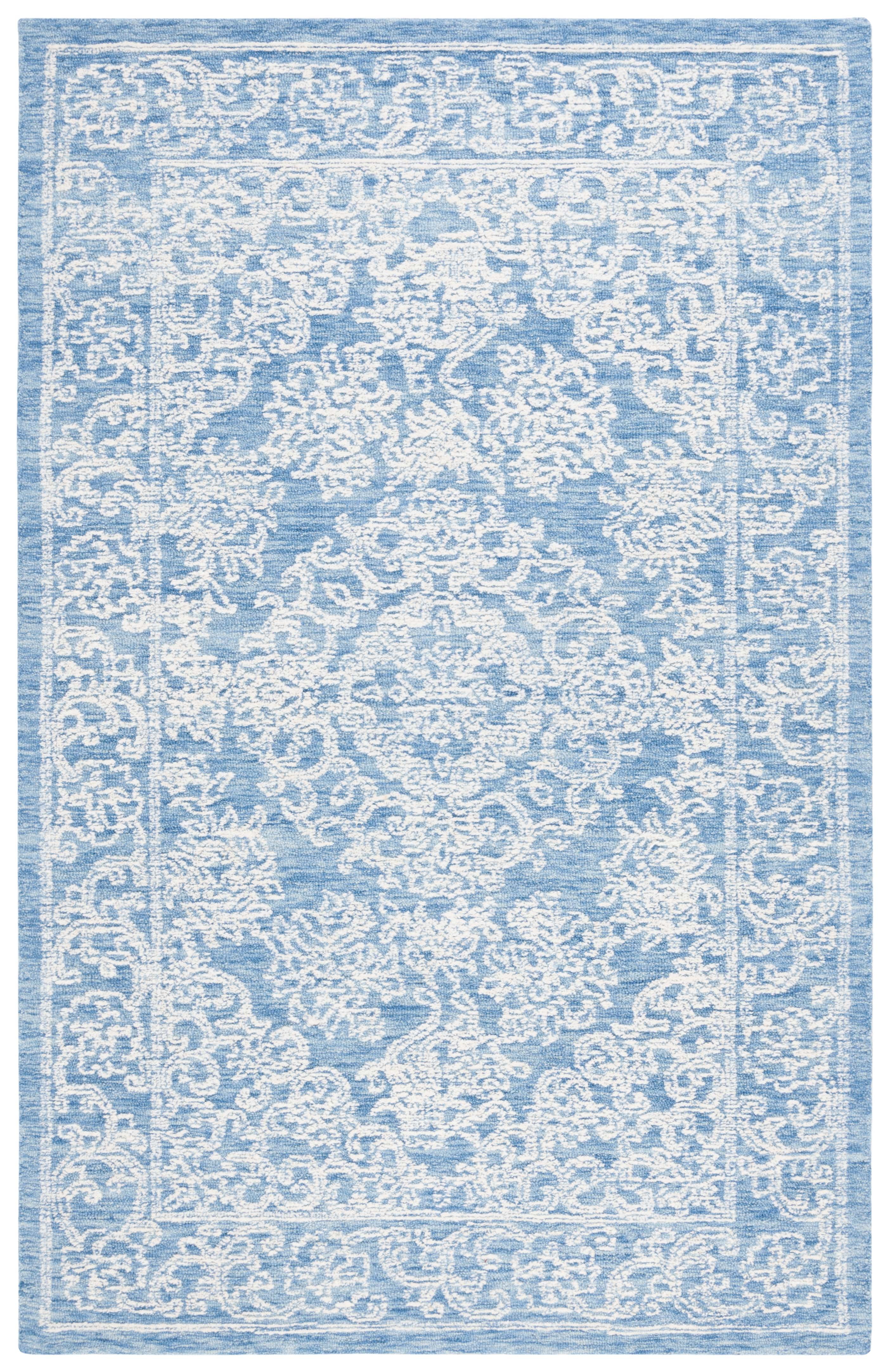 SAFAVIEH Ebony Ailbhe Traditional Area Rug, Ivory/Blue, 8' x 10'