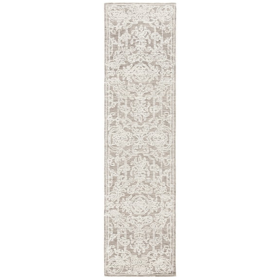SAFAVIEH Ebony Ailin Medallion Runner Rug, Ivory/Dark Grey, 2'3" x 9'