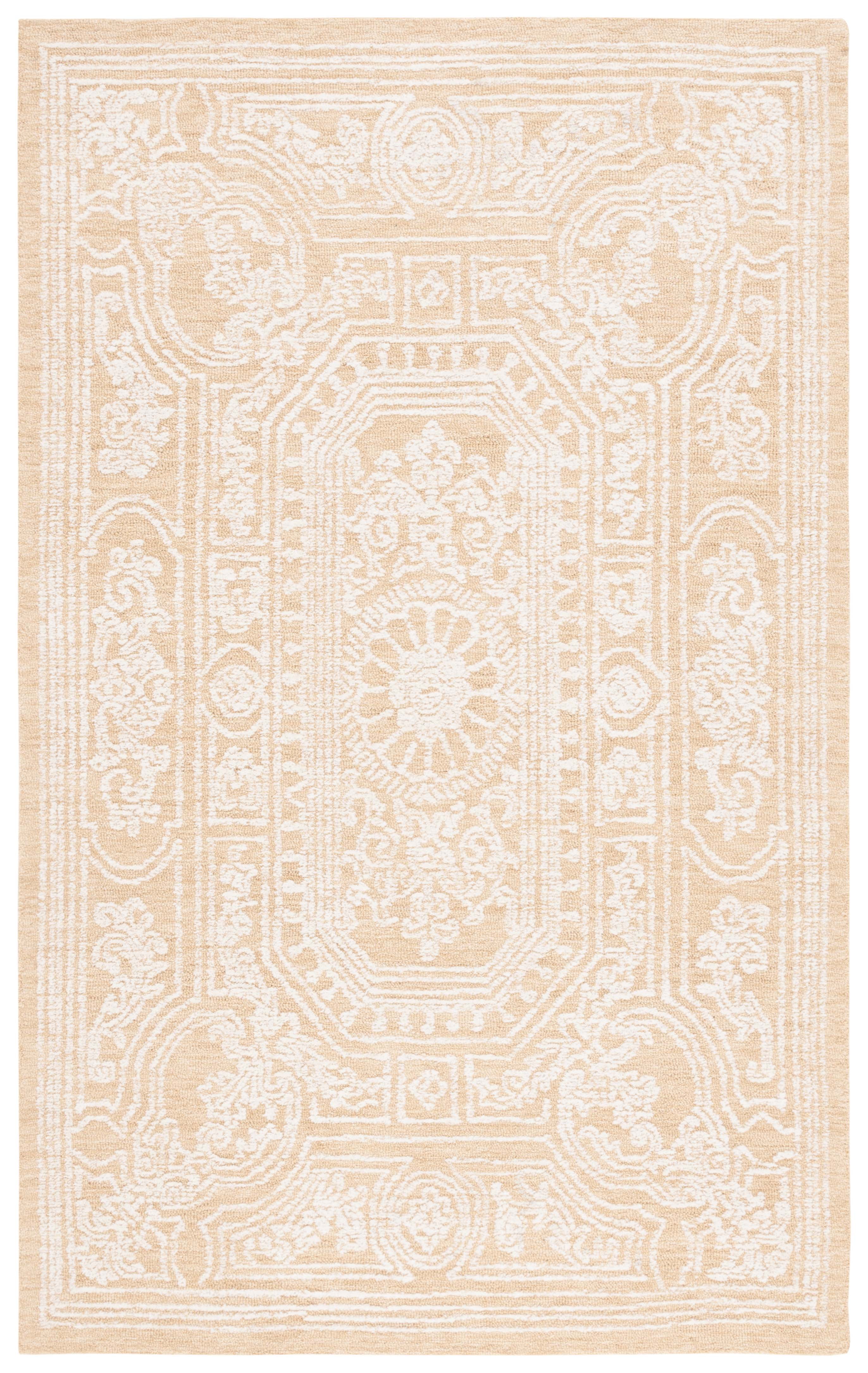 SAFAVIEH Ebony Aindreas Traditional Area Rug, Ivory/Gold, 4' x 6'