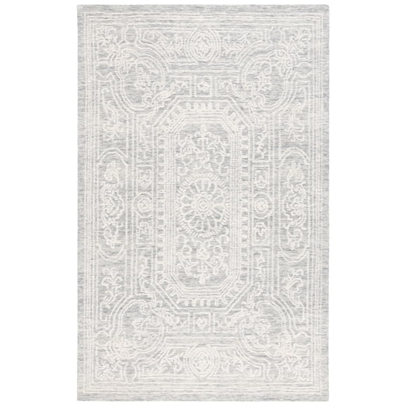 SAFAVIEH Ebony Aindreas Traditional Area Rug, Ivory/Grey, 8' x 10'