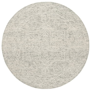 SAFAVIEH Ebony Ainslee Medallion Area Rug, Ivory/Grey, 6' x 6' Round