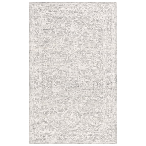 SAFAVIEH Ebony Ainslee Traditional Area Rug, Ivory/Grey, 3' x 5'