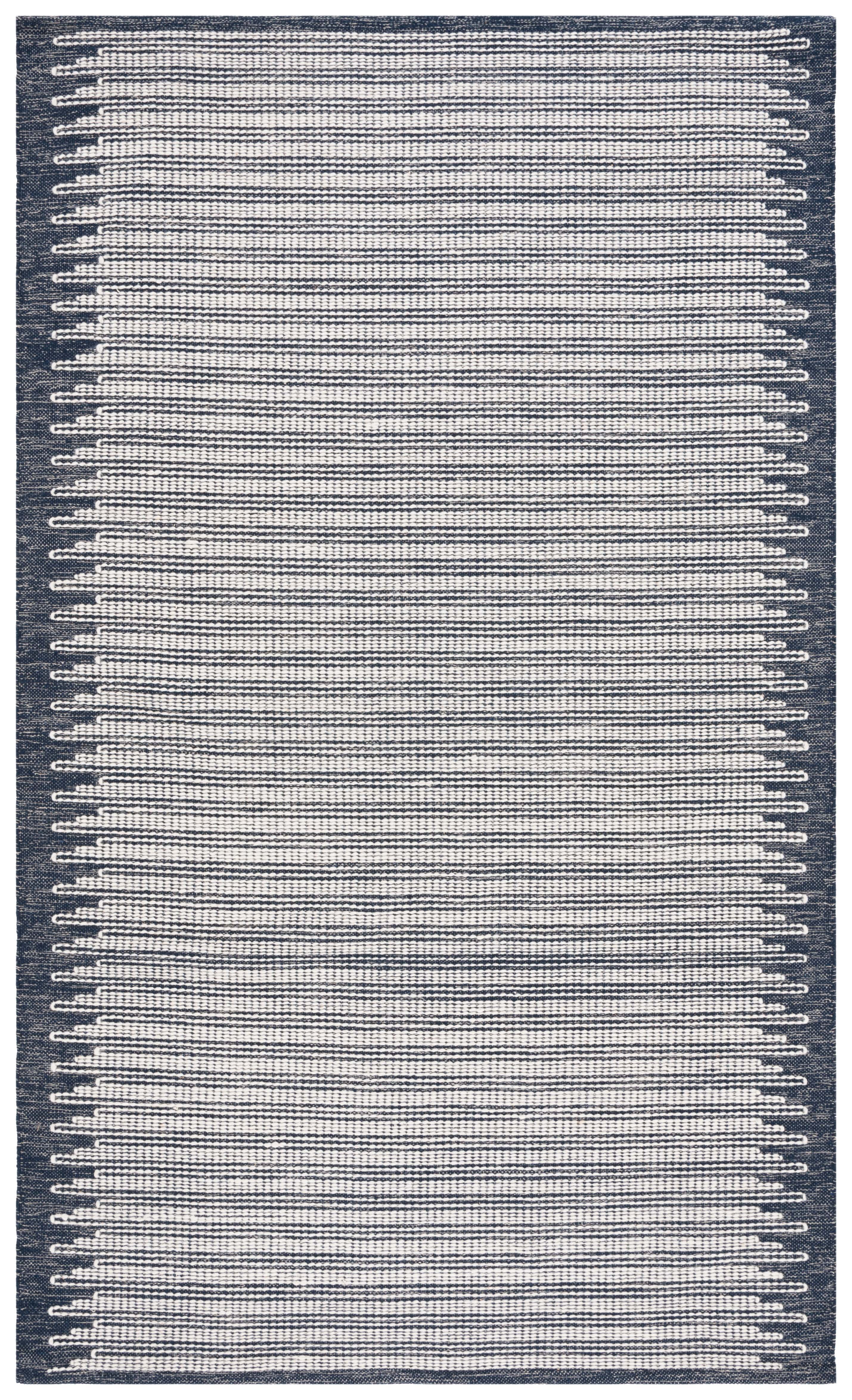 SAFAVIEH Ebony Ainsley Modern Area Rug, Ivory/Navy, 4' x 6'