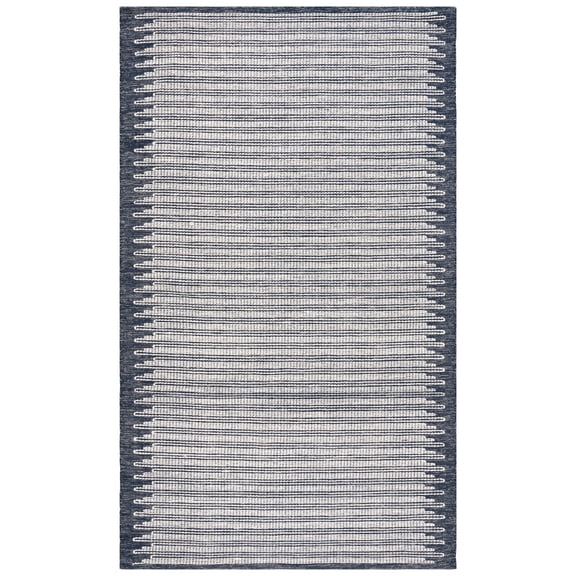 SAFAVIEH Ebony Ainsley Modern Area Rug, Ivory/Navy, 4' x 6'
