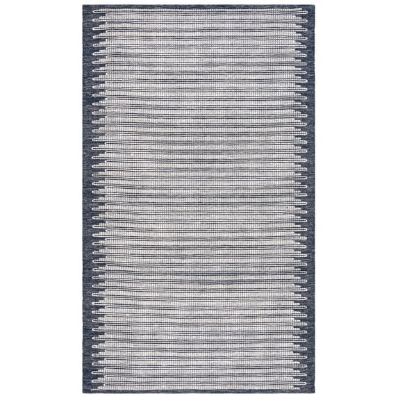 SAFAVIEH Ebony Ainsley Modern Area Rug, Ivory/Navy, 5' x 8'