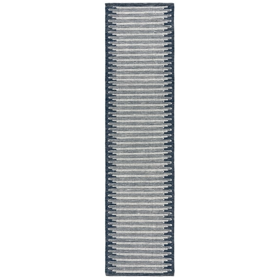 SAFAVIEH Ebony Ainsley Modern Runner Rug, Ivory/Navy, 2'3" x 9'